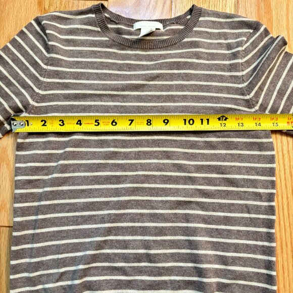 H&M | Grey & White Striped Short Sleeve Sweater | XS - Picture 8 of 8